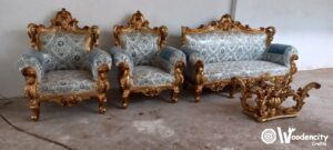 Carved 5 Seater Sofa Set With Center Table | Wooden City Crafts