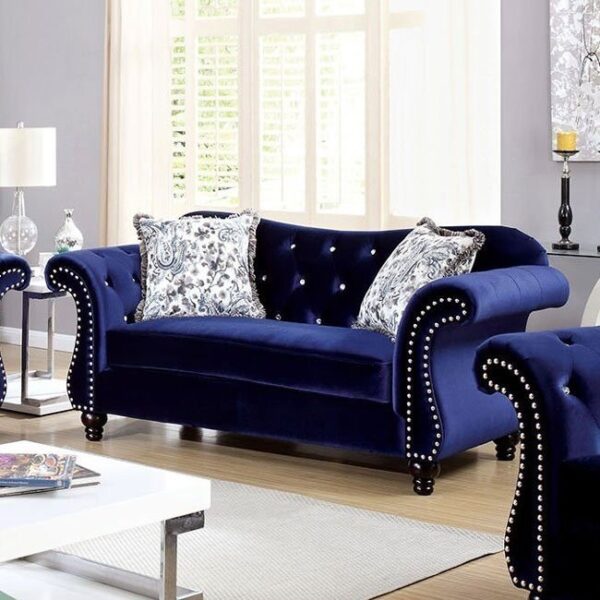 Modern 3 Seater Sofa Set Blue | Wooden City Crafts