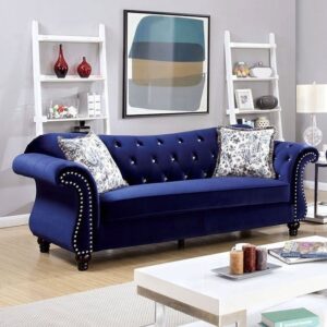 Modern 3 Seater Sofa Set Blue | Wooden City Crafts