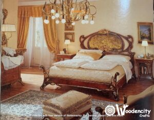 Elegant Wooden Carved Bed | Wooden City Crafts