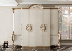 Wooden Carved Wardrobe Classic Style White | Wooden City Crafts