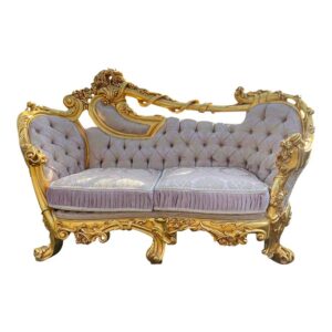 Coimbatore Style Carved Gold Finish Lounge - Wooden City Crafts