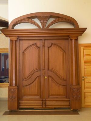 Wooden Carved Double Door With Frame | Wooden City Crafts