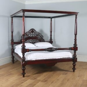 Antique Jaipur Style Carved Poster Bed | Wooden City Crafts