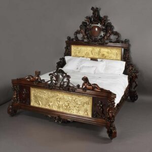 Antique Royal Sketched Carving Bed | Wooden City Crafts