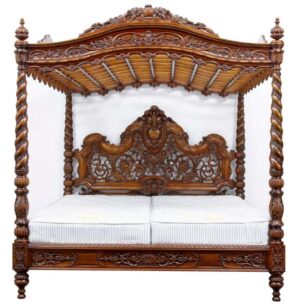 Canberra Style Antique Carved Poster Bed | Wooden City Crafts